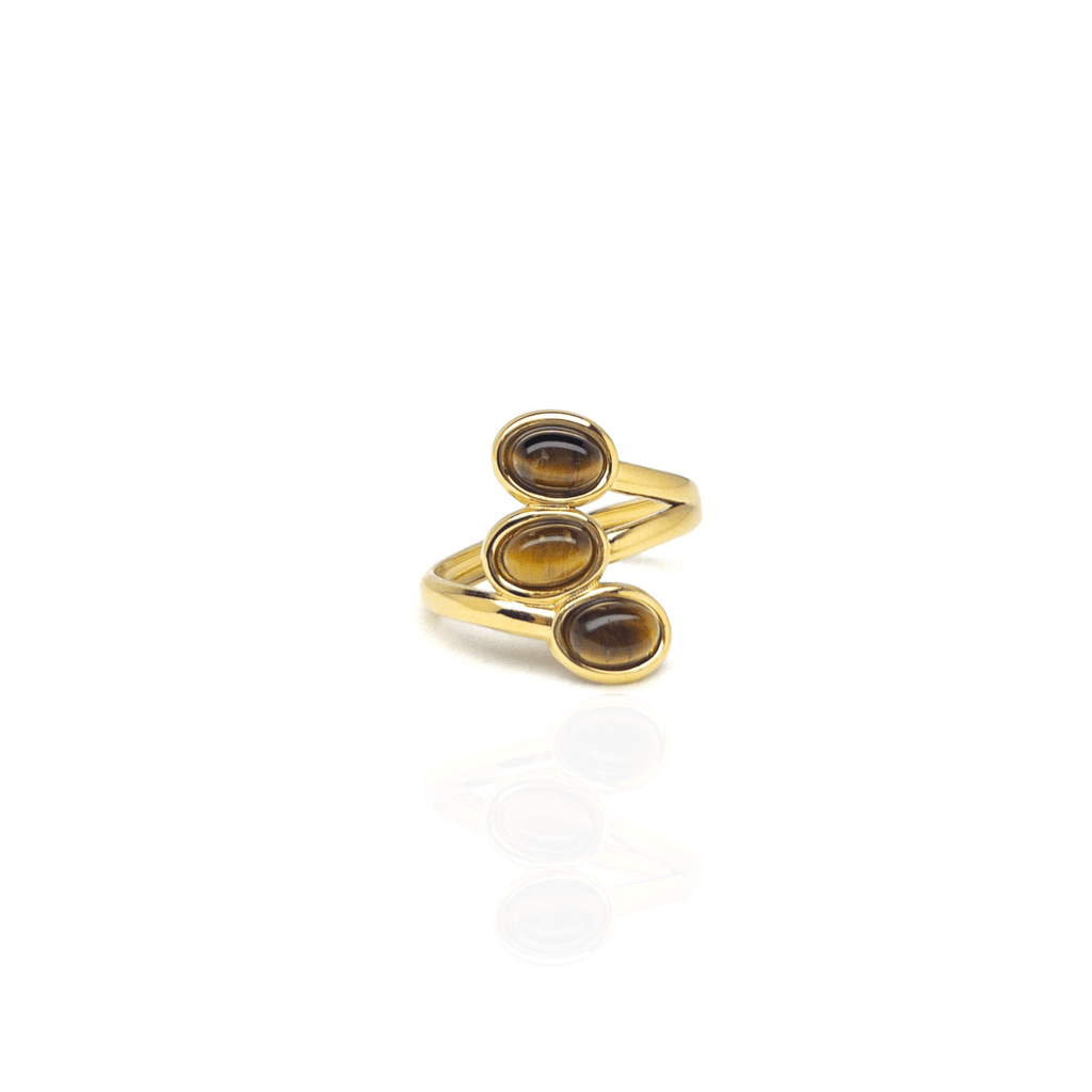 Triple Brown Tiger eye Ring