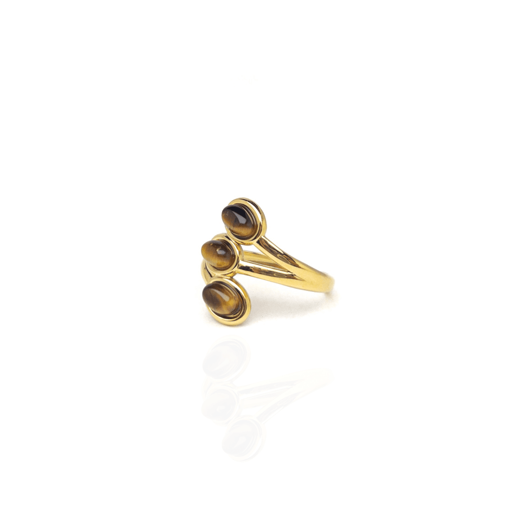 Triple Brown Tiger eye Ring