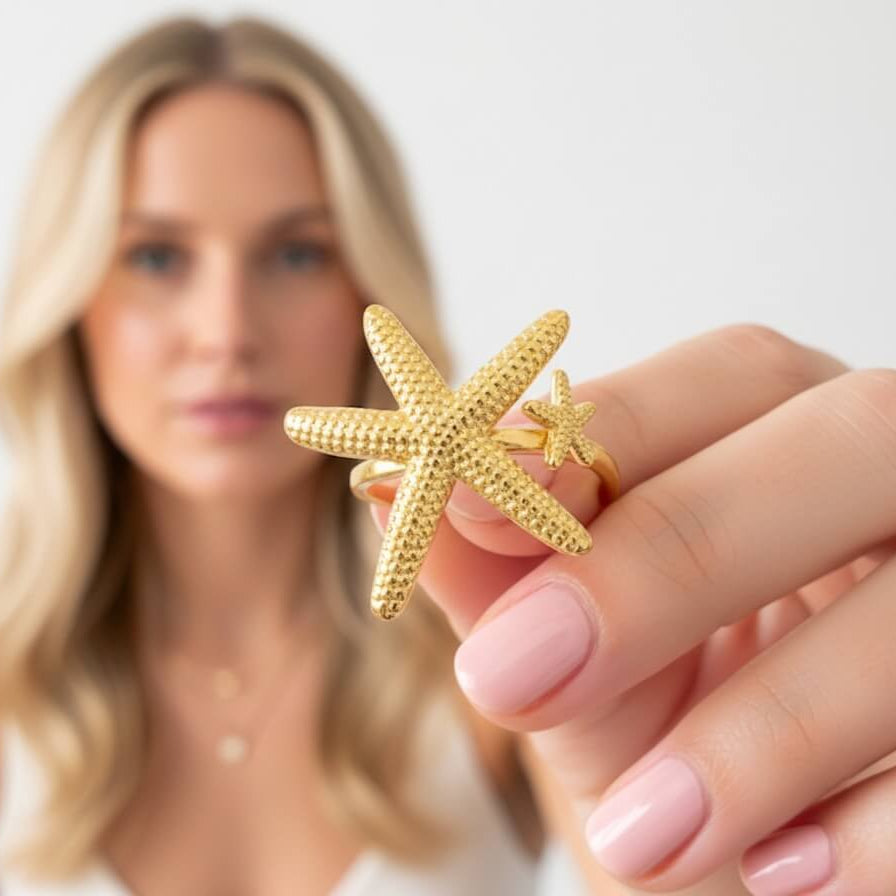 Twin Starfish Ring