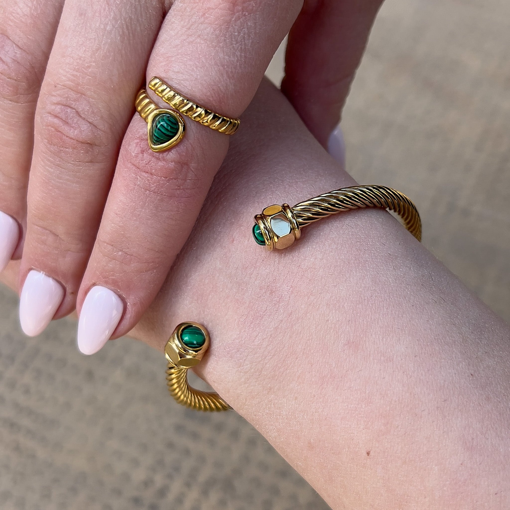 Malachite Twisted Bangle